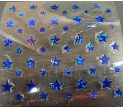 50 Buegelpailletten Sterne Mix holo blau